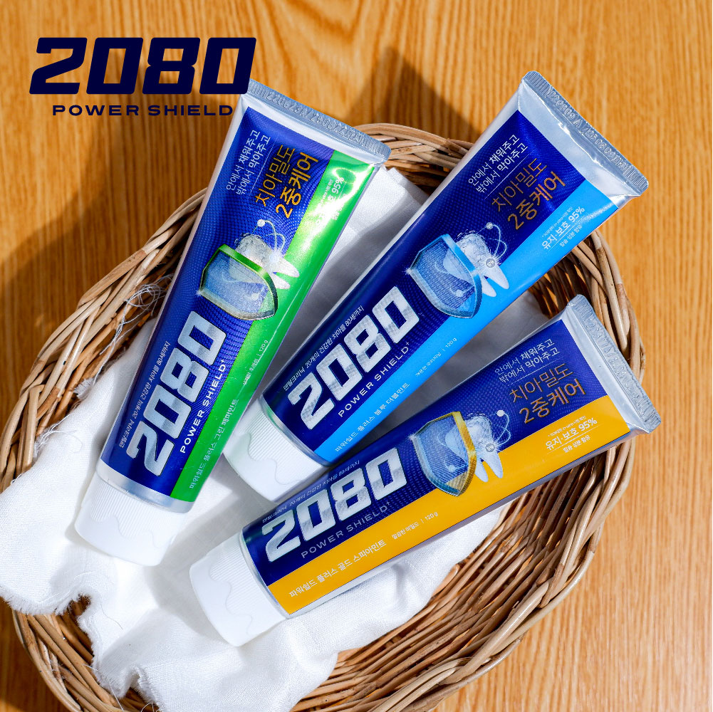 2080 POWER SHIELD PLUS TOOTHPASTE 120 g. ( ยาสีฟัน) MADE IN KOREA EXP 2025/08