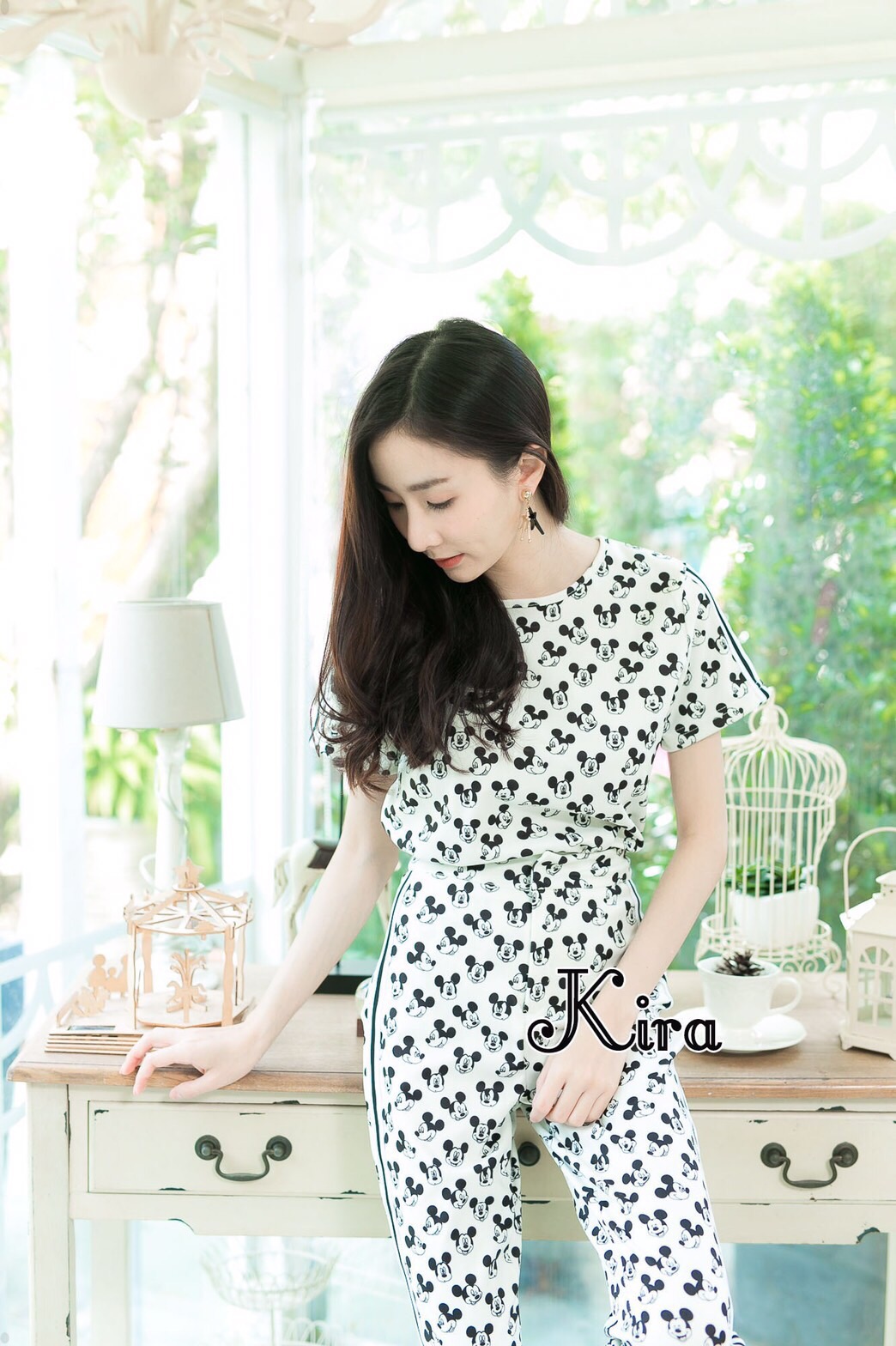 ส่งฟรี!! ชุดเซท เสื้อลาย Mickey ลายเต็ม ใส่แมตซ์กับกางเกงขายาว