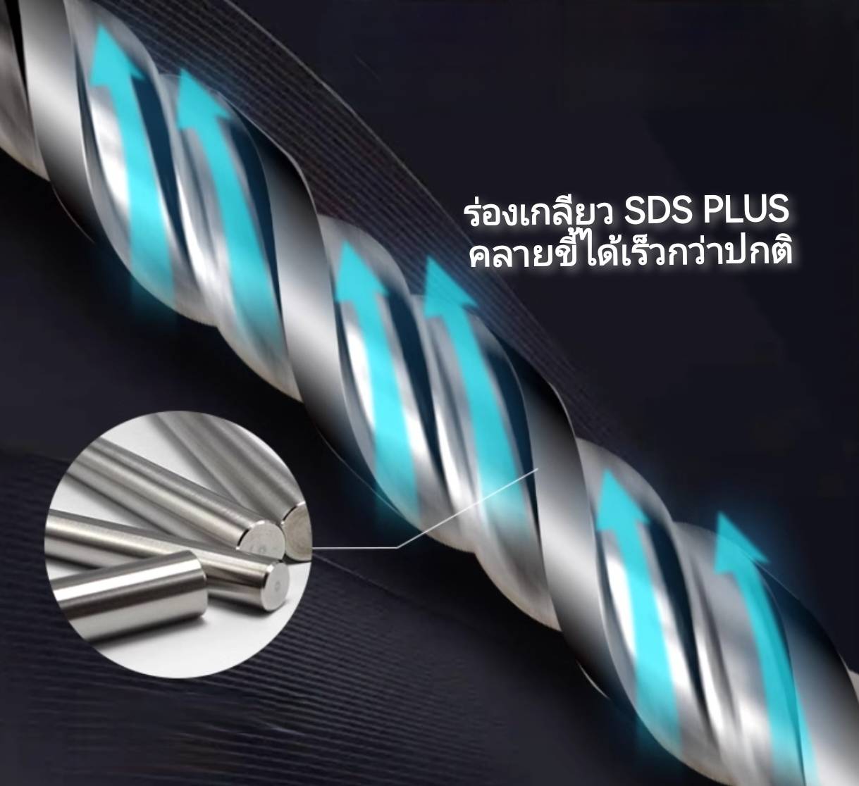 D41 ดอกสว่านโรตารี่ SDS PLUS ยาวพิเศษ 1 เมตร *** เลือกขนาดก่อนซื้อ