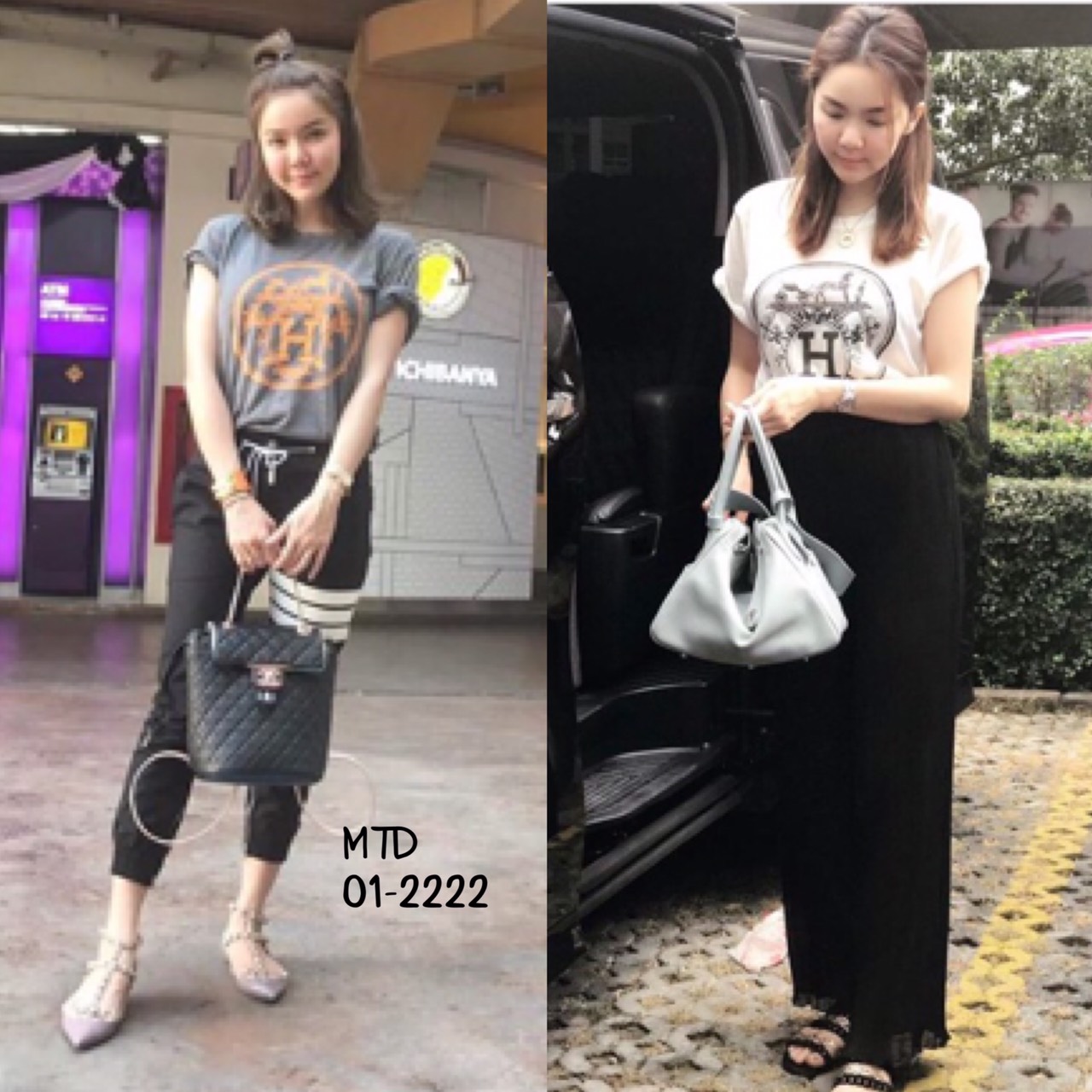 เสื้อยืดแขนสั้นแต่งคอกลม งานตัดเย็บด้วยเนื้อผ้ายืดที่สั่งทอพิเศษอย่างดีค่ะ มาพร้อมงานสกรีนลวดลายแบรนด์ hermes ค่ะ สวยเท่ห์มากๆ