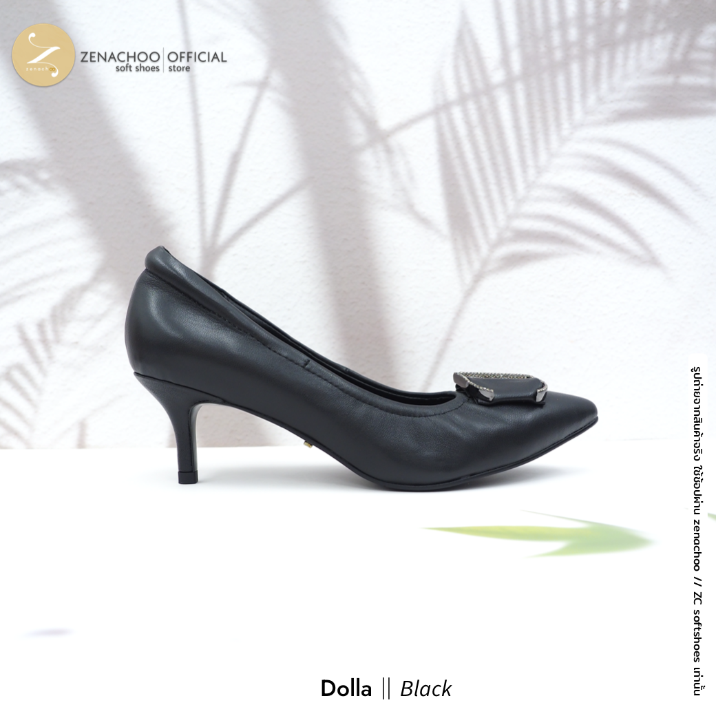 ทรงปกติเปลี่ยนไซส์ได้-ไม่รับคืน ทรงขายดี Zenachoo รุ่น Dolla สูง 2 นิ้ว รองเท้าหนังแกะแท้ หนังนิ่ม พื้นนุ่ม