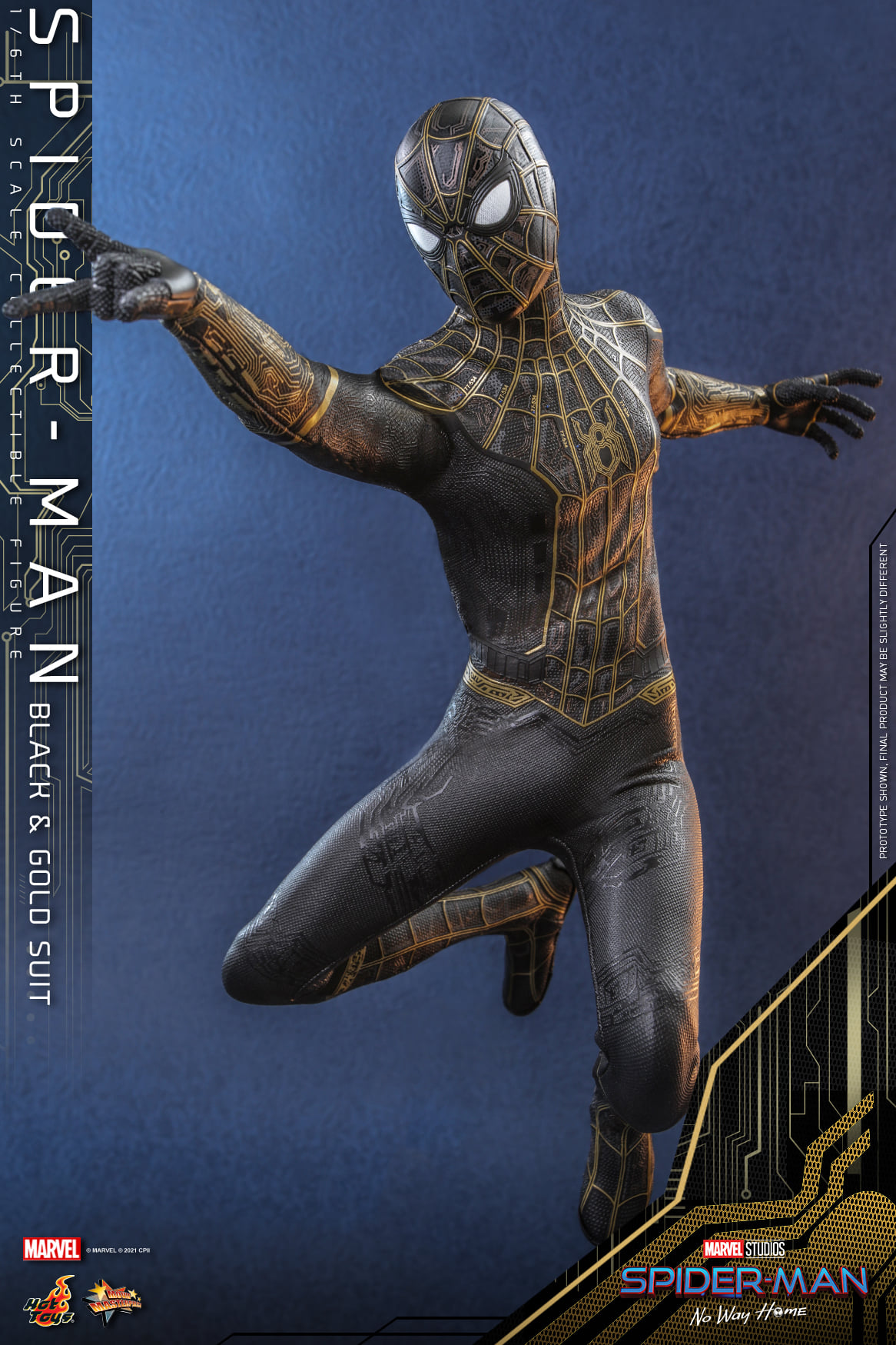 Hot Toys MMS604 1/6 Spider-Man: No Way Home - Spider-Man (Black & Gold Suit)