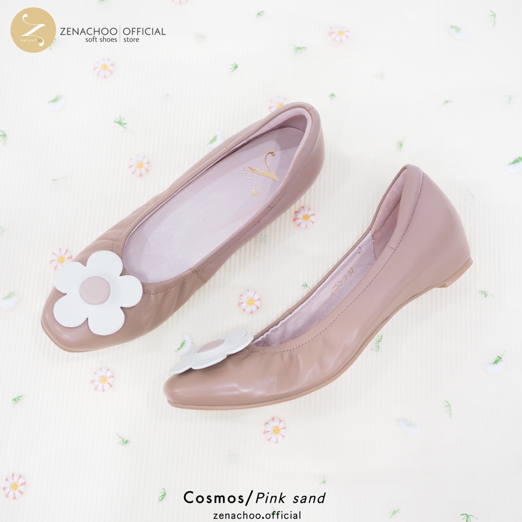 ทรงปกติ เท้ากว้างบวก 1 ไซส์ สินค้าลดราคา ไม่รับเปลี่ยน-คืน ทุกกรณึ Zenachoo รุ่น cosmos เสริมส้นด้านใน 1.3 นิ้ว รองเท้าหนังแกะ