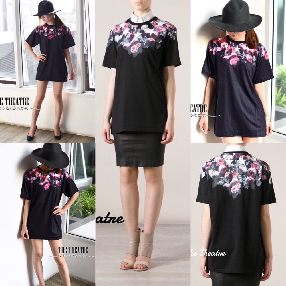 New!!! Givenchy floral t-shirt เสื้อยืดลายดอก งานป้าย givenchy ผ้าคอตตอนอย่างดี สวยมากๆๆ