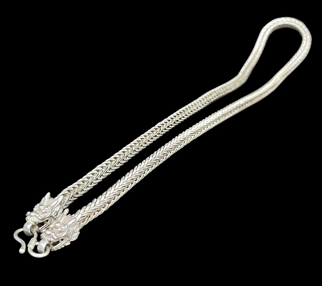 สร้อยเงินเก่า สร้อยคอเงิน หัวลายมังกร สร้อย