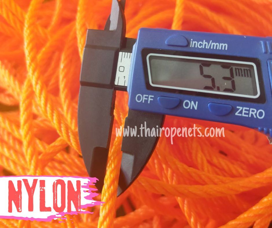 เชือกไนล่อนสีส้ม เชือกถักตาข่ายโกลฟุตบอล เชือกงานDIYเชือกเอนกประสงค์ เชือกสั่งทำพิเศษ เชือกมัดสินค้า เชือกผูกของพร้อมส่ง