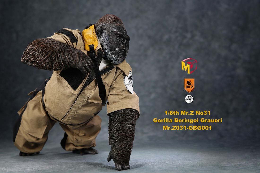 Mr.Z MRZ031-GBG001, 002 Animal Model - Gorilla Beringei Graueri (Black&White)