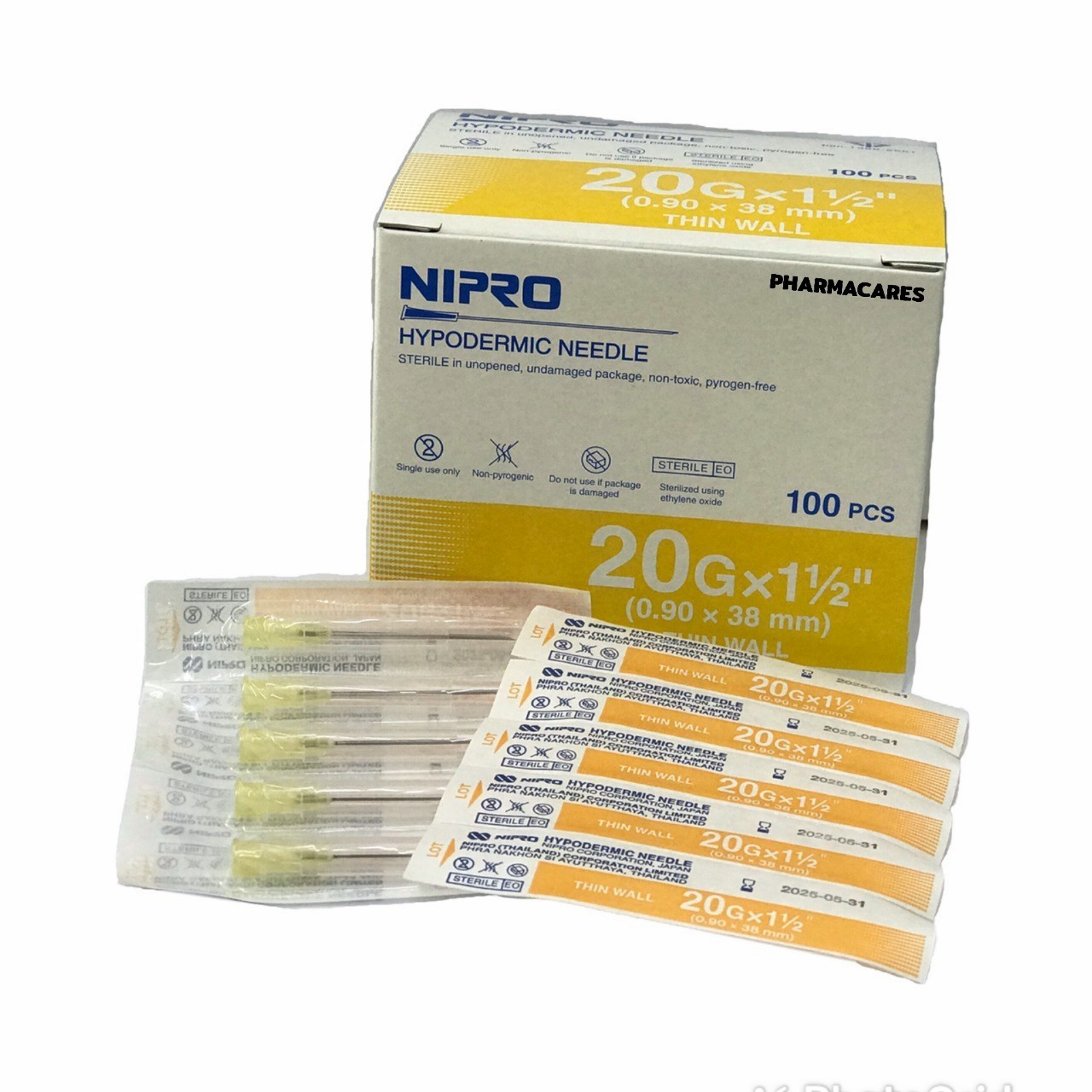 NIPRO 20Gx1 1/2นิ้ว (1 กล่อง 100 ชิ้น) นิโปร