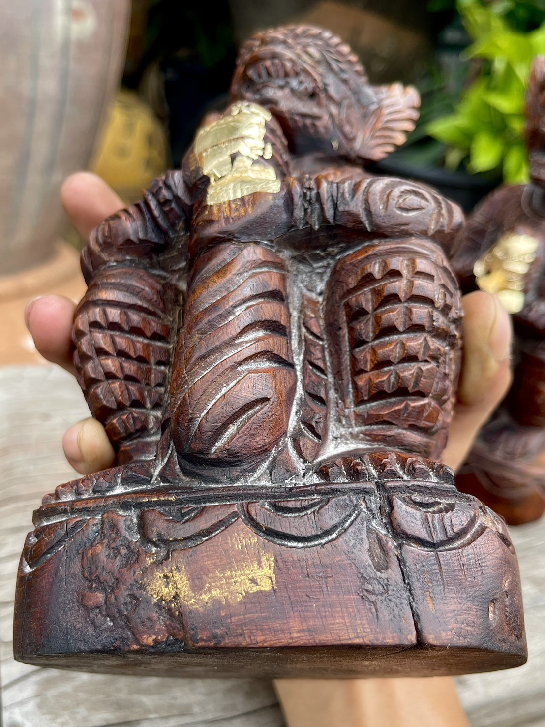 หนุมานไม้สักแกะสลัก หลวงพ่อดิ่ง วัดบางวัว ฉะเชิงเทรา พิมพ์หน้าโขน