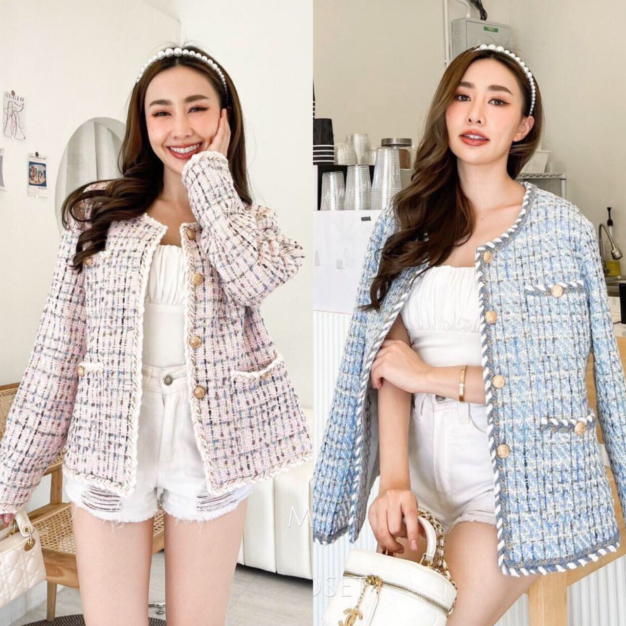 เสื้อคลุมผ้าทวีต เสื้อทวีตสไตล์ชาแนล