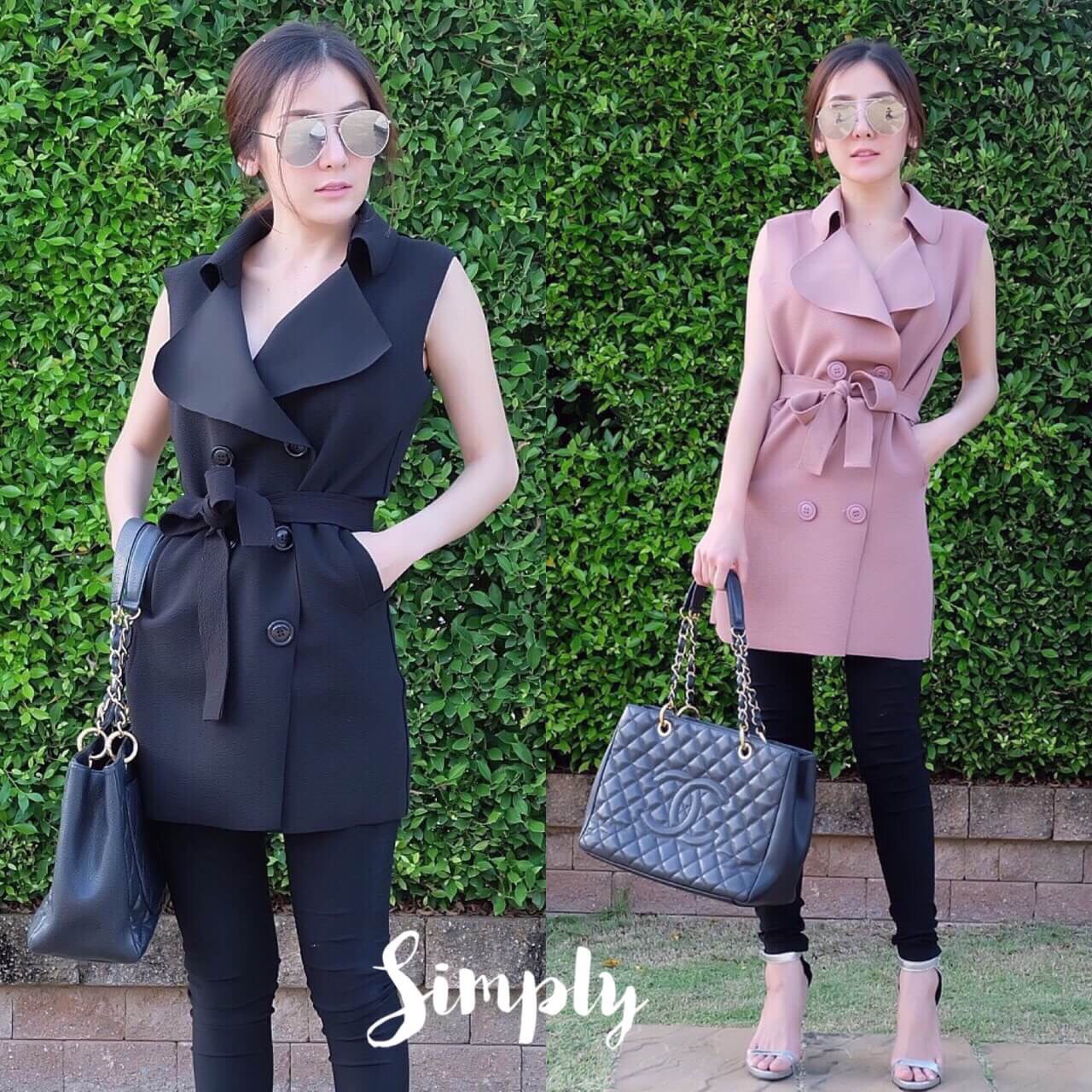 New in... Blazer กระดุม กระเป๋า 2 ข้าง เนื้อผ้าดี สวยมากๆค่ะ มีน้ำหนัก อยู่ทรง พร้อมผ้าคาดเอว ใส่กับเลกกิ้ง หรือใส่ตัวเดียวเป็นเดรสก็ได้นะคะ รับประกันงานสวยสุดๆ เลยคร้า^^