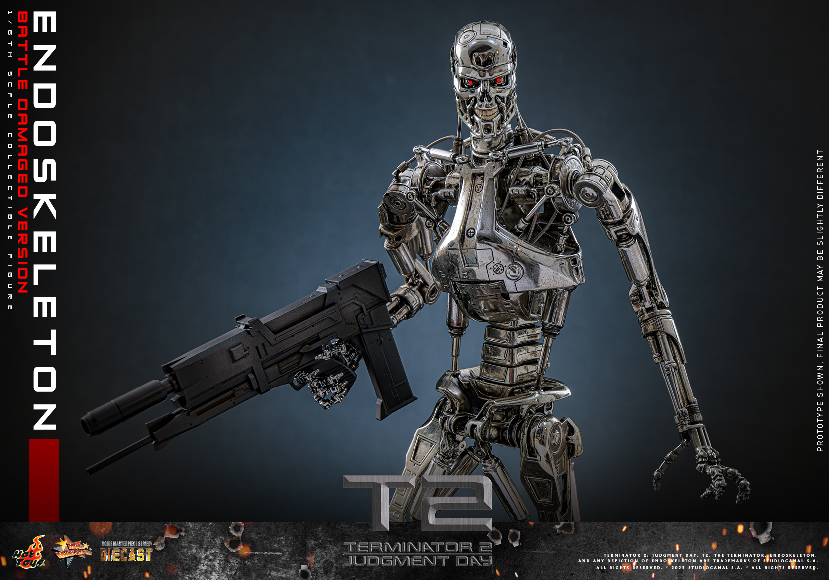 Hot Toys MMS840D77 Terminator 2: Judgment Day - Endoskeleton (Battle Damaged Version)