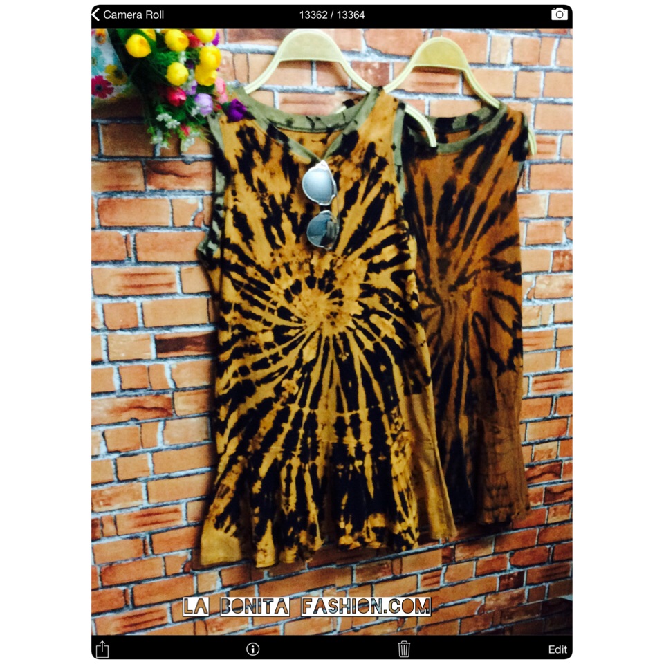 New!!!! เดรสผ้ายืดชายระบาย ลายผ้ามัดย้อม ผ้าลายสวยแปลกตา ผ้ายืดเนื้อดี เนื้อผ้านุ่มยืดหยุ่นดีค่ะ