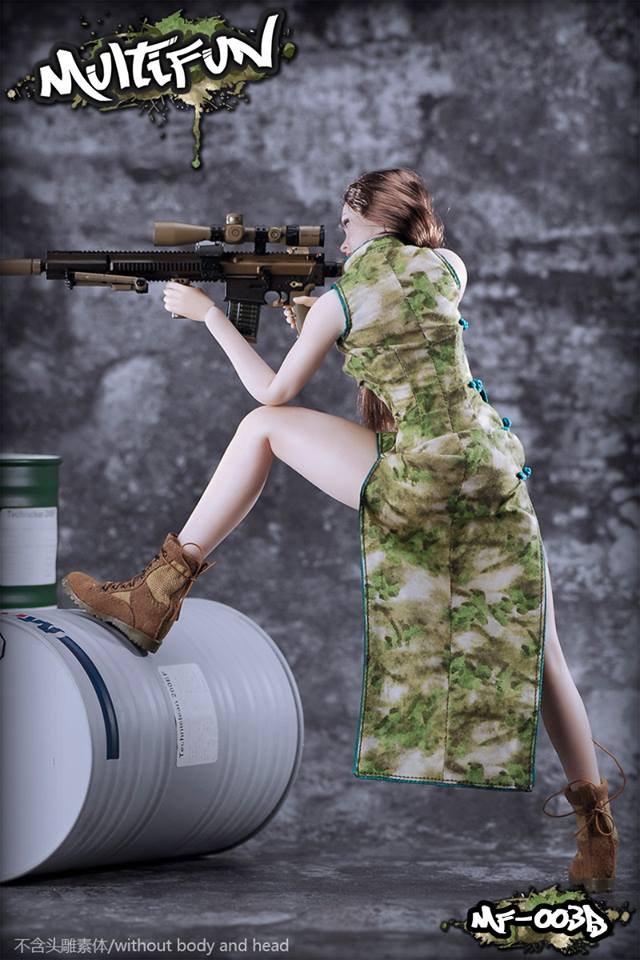 MULTIFUN MF-003A ,B ,D 1/6 Camouflage Cheongsam Set