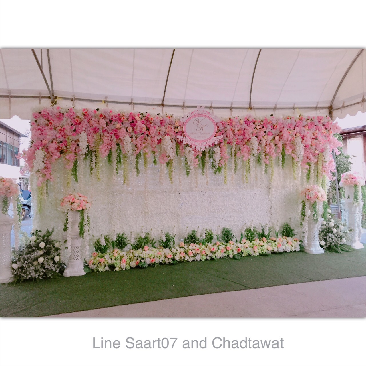 ฉากถ่ายรูปงานแต่ง ไฮเดรนเยียขาว