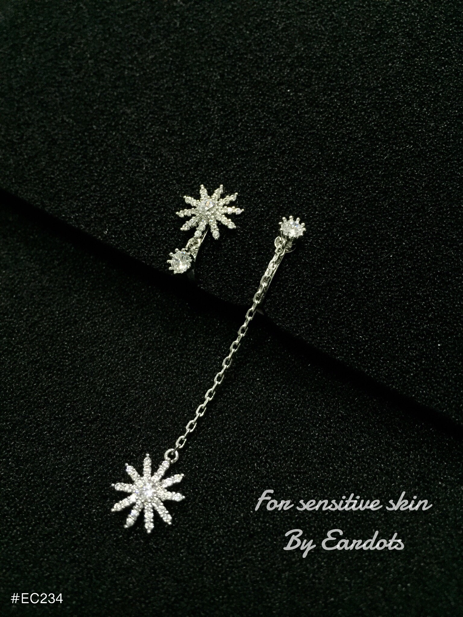 ต่างหูหนีบ Ten Shine มีซิลิโคนรอง หนีบไม่เจ็บ เงินแท้92.5% ไม่เจาะหูก็สวยได้_EC234