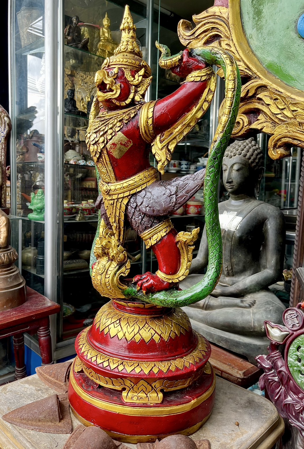 พญาครุฑยุดนาค ครุฑยุดนาค ครุฑตั้งโต๊ะบูชา