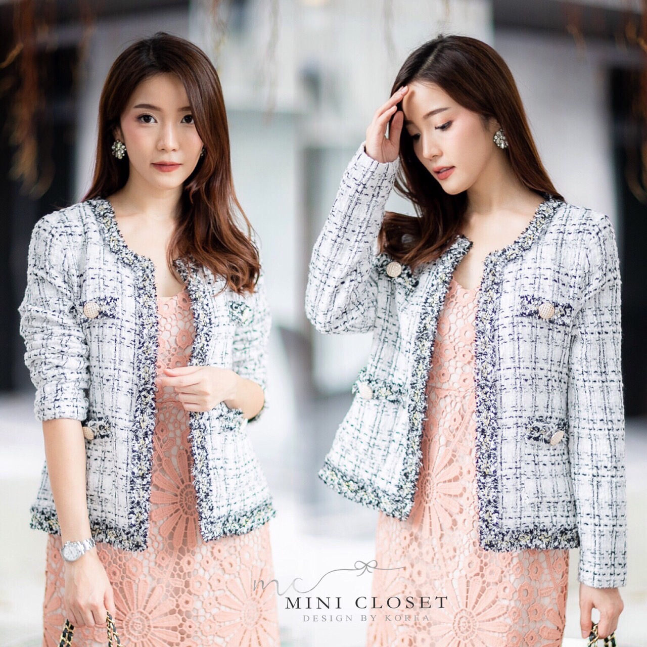 เสื้อคลุมผ้าทวิต เสื้อทวีตเรียบหรูดูสวยแพงสไตล์ชาแนล