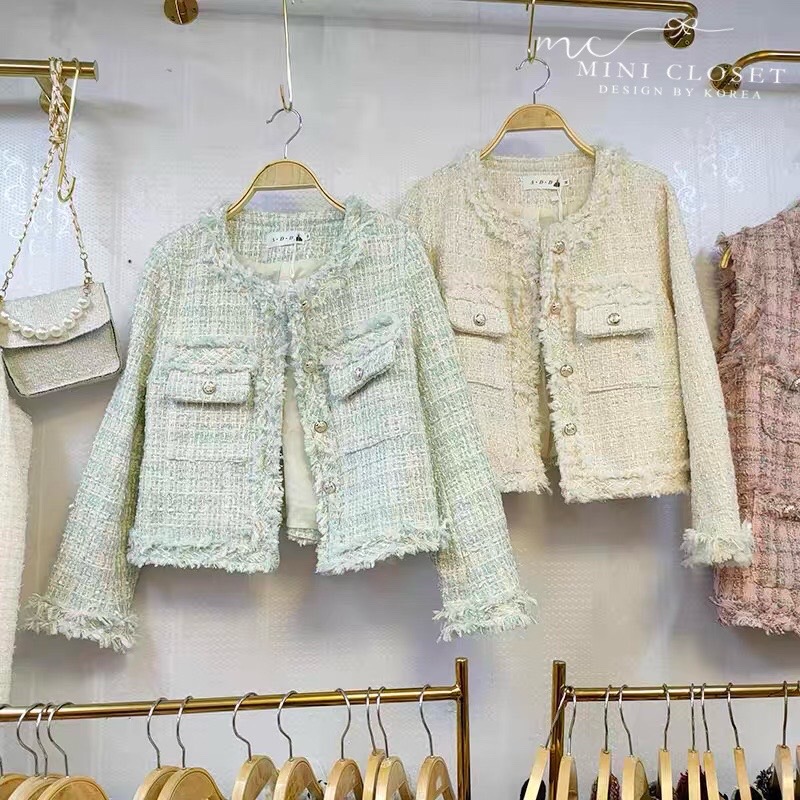 เสื้อคลุมผ้าทวิต เสื้อทวีตชาแนลสไตล์เกาหลี เสื้อทวิตรุ่นใหม่ขายดีมากกกก