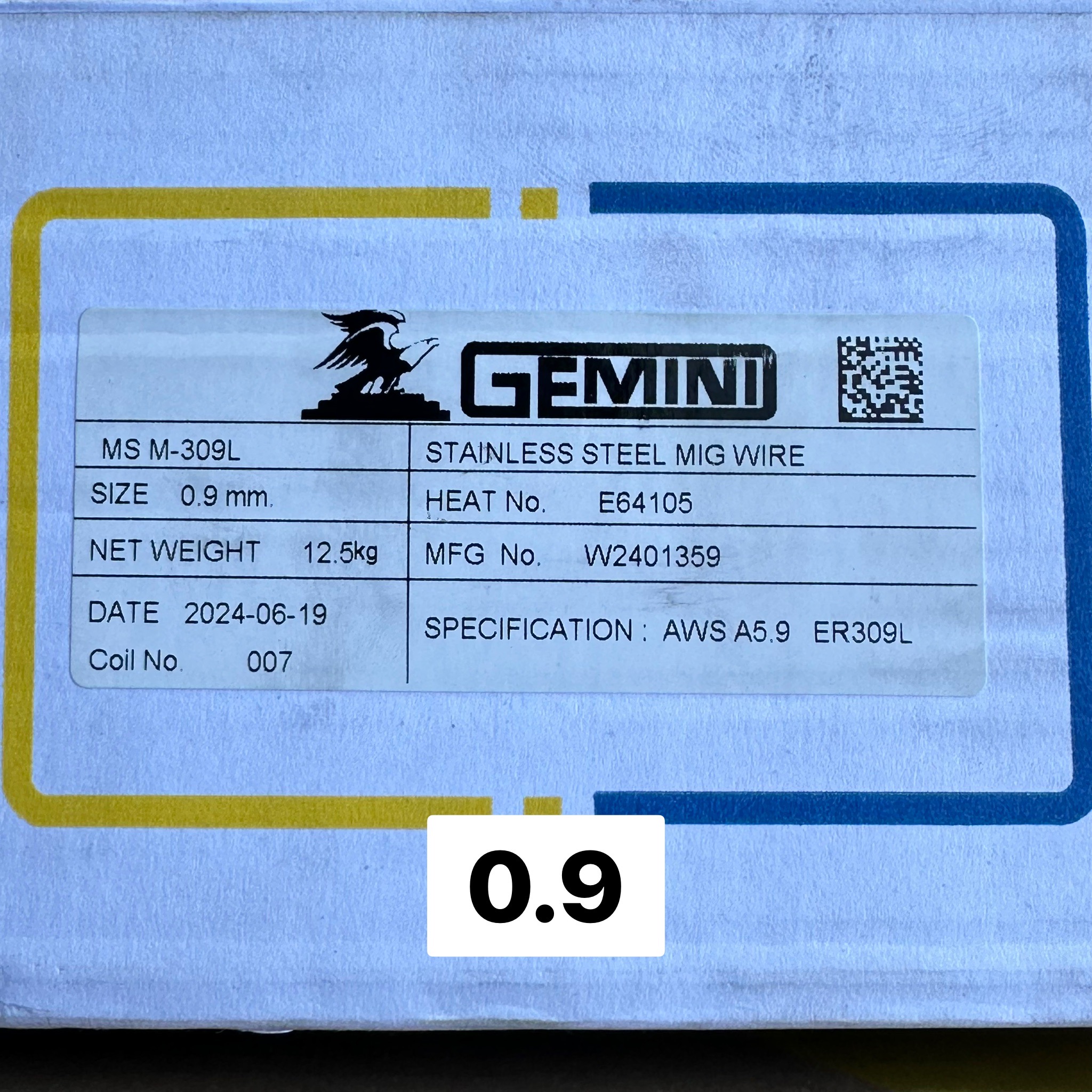 ลวดเชื่อม CO2 GEMINI 309L-16 (12.5KG)