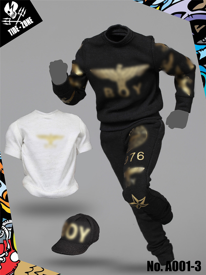 TIDE-ZONE A001-3,4 Street Fashion Black Outfits