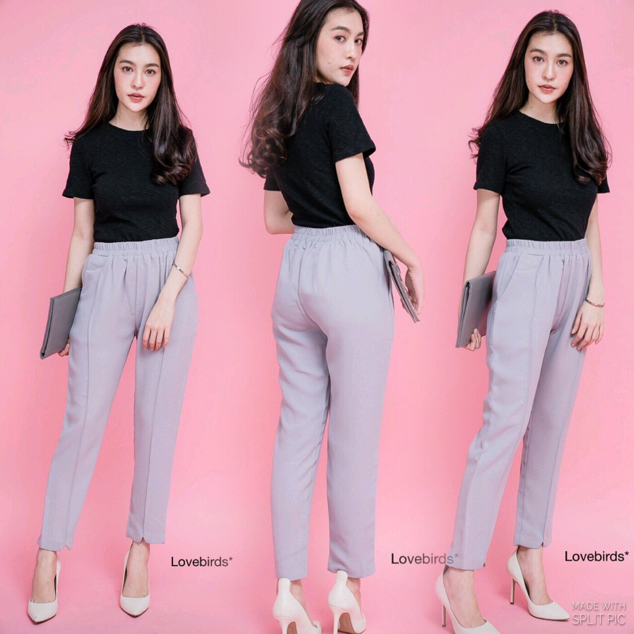 กางเกงเย็บเส้นหน้า เอวสม้อคอย่างดี ปลายขาแต่งหยักนิดนึงสามเหลี่ยม ผ้าดีมากๆๆๆ ใส่สบายแน่นอน น่ารักมากๆ ทรงสวยจริงๆค่า