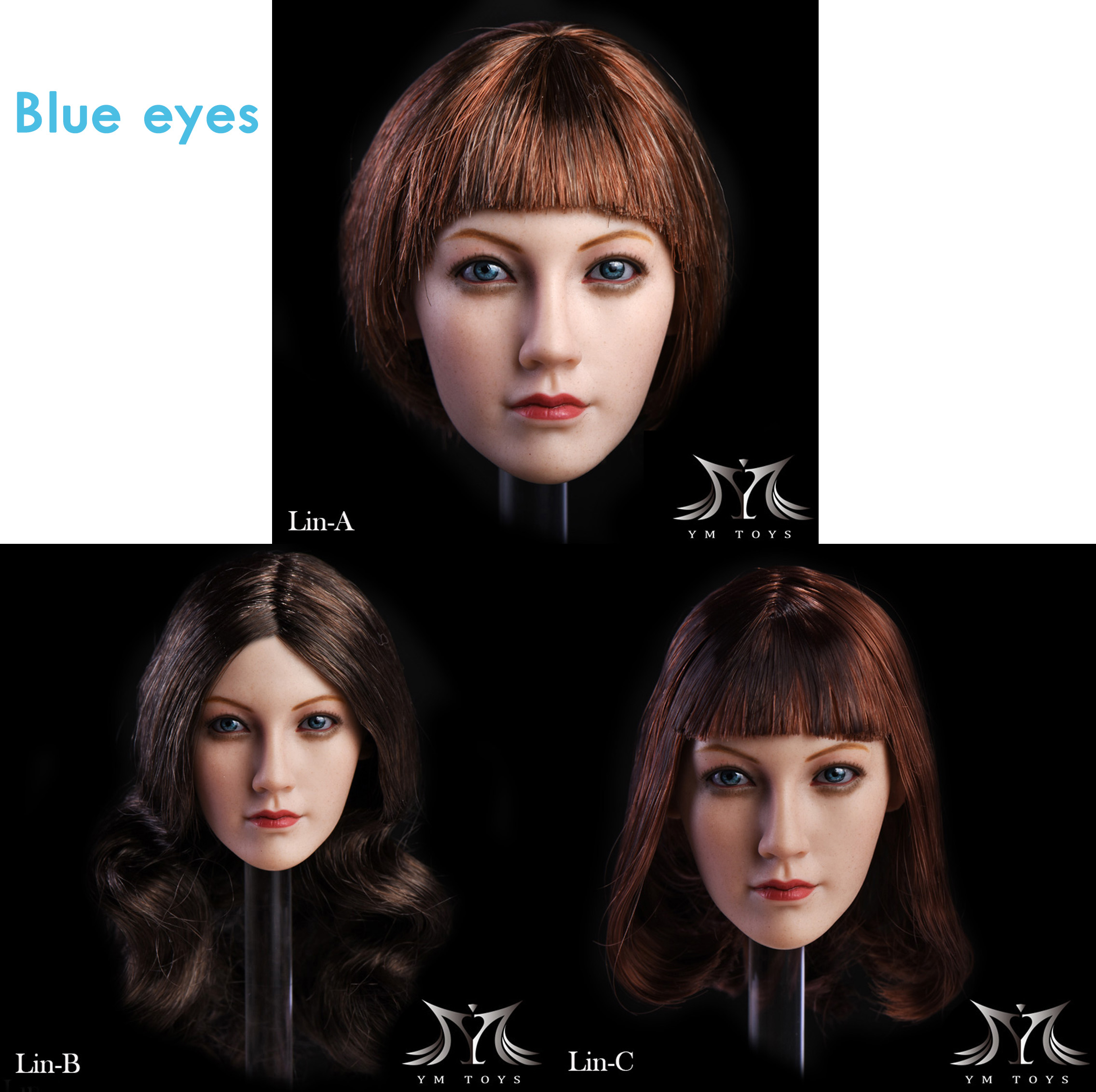 YMTOYS 1/6 Lin-B, Lin-D, Lin-E Lin Headsculpt