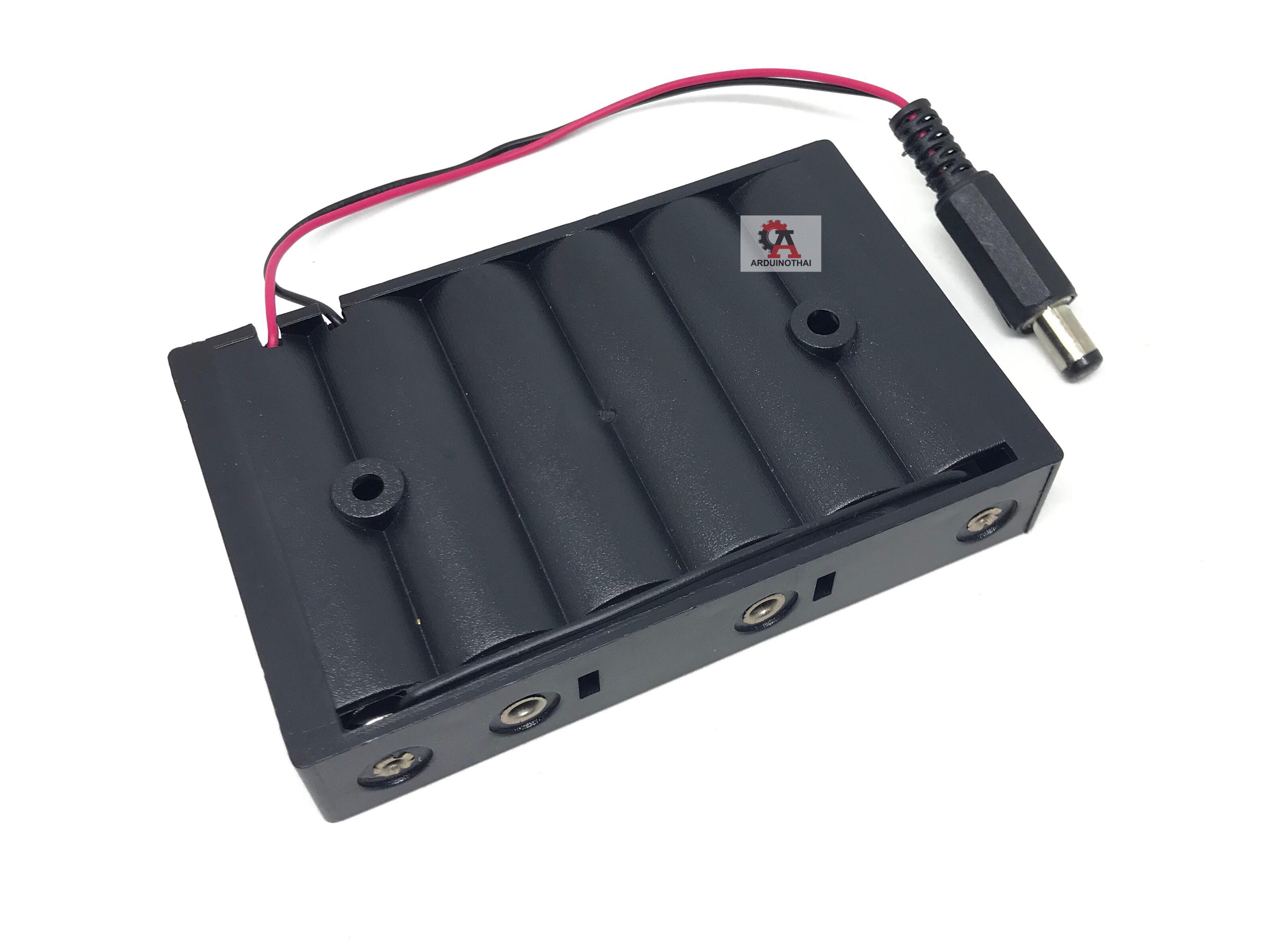 รางถ่าน AA 6 ก้อน พร้อม Power Connector
