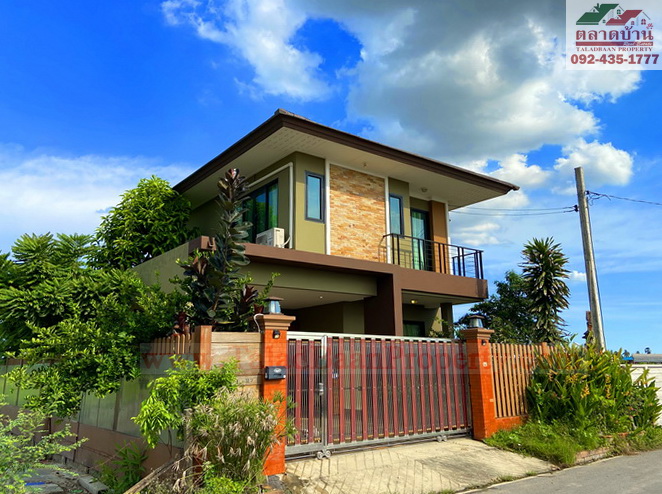 บ้านเดี่ยว บางบัวทอง 50 ตร.ว. ซ.ลำโพ 25 ใกล้สารสาสน์ฯบางบัวทอง ถ.กาญจนาภิเษก นนทบุรี บ้านใหม่-สวย สไตล์โมเดิร์น ทำเลดี