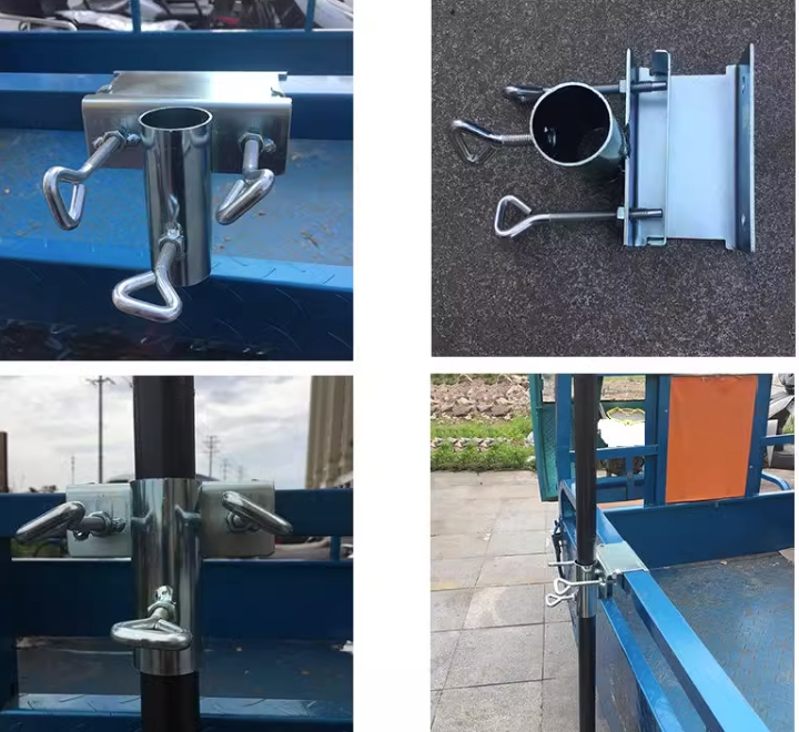 OT158 ตัวยึดร่มติด รถเข็น กระบะรถบรรทุกเล็ก ยึดเหล้กกล่อง 1 "1/2"