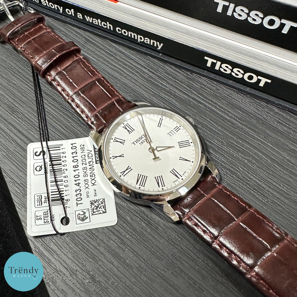 นาฬิกาข้อมือ Tissot Men's T033.410.16.013.0 T- Classic Classic Dream Watch สายหนัง ของแท้ ประกันศุนย์