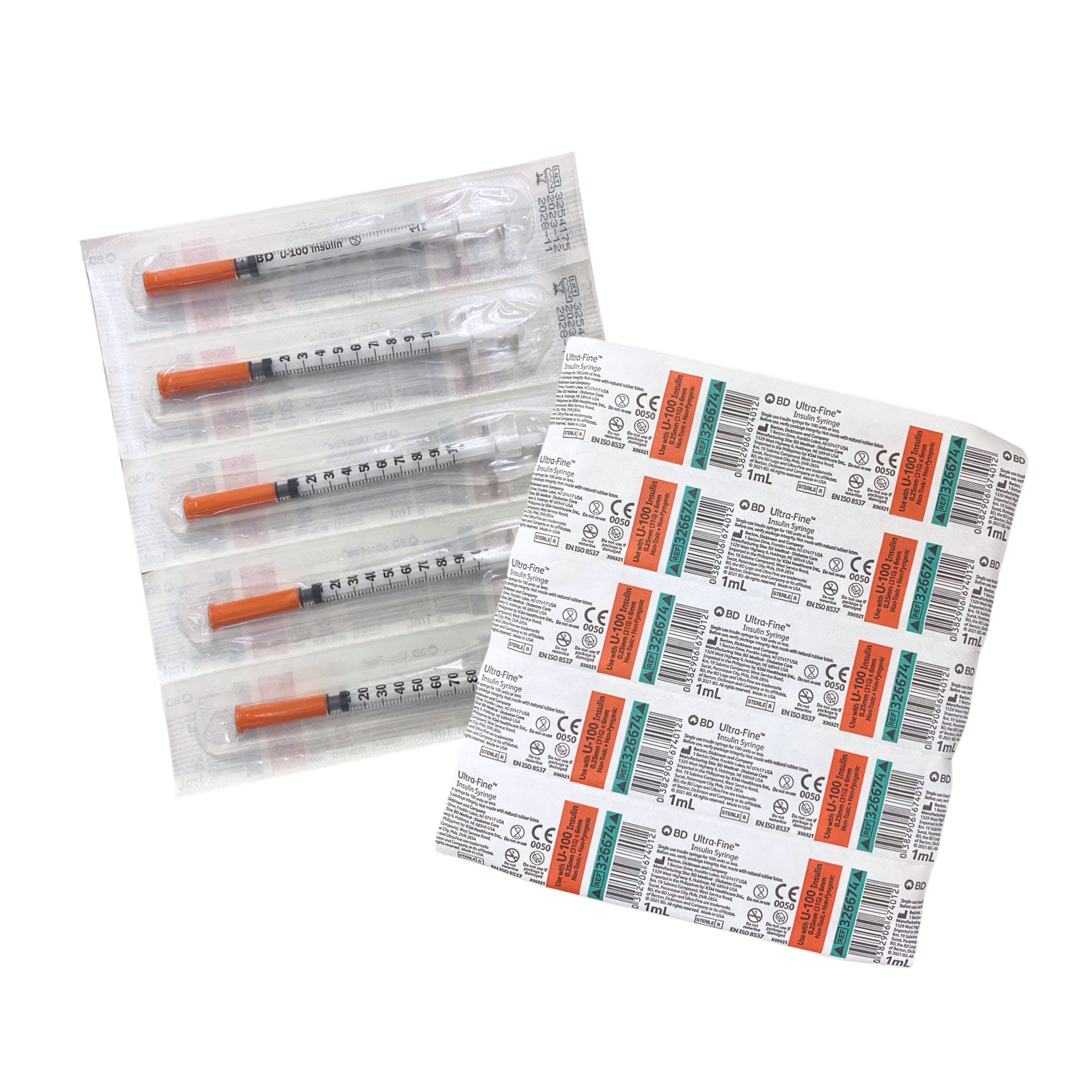 ยกกล่อง BU Ultra-Fine Insulin U-100 Syringe 1ml. + 31G x 6 mm. (แบบซองเดี่ยว) ส่งฟรี