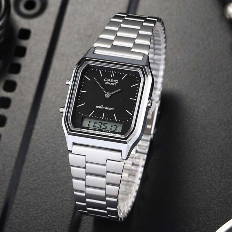 Casio Standard นาฬิกาข้อมือ ช/ญ (unisex) สายสแตนเลส รุ่น AQ-230A Sereis AQ-230A-1D AQ-230A-7D AQ-230A-7B
