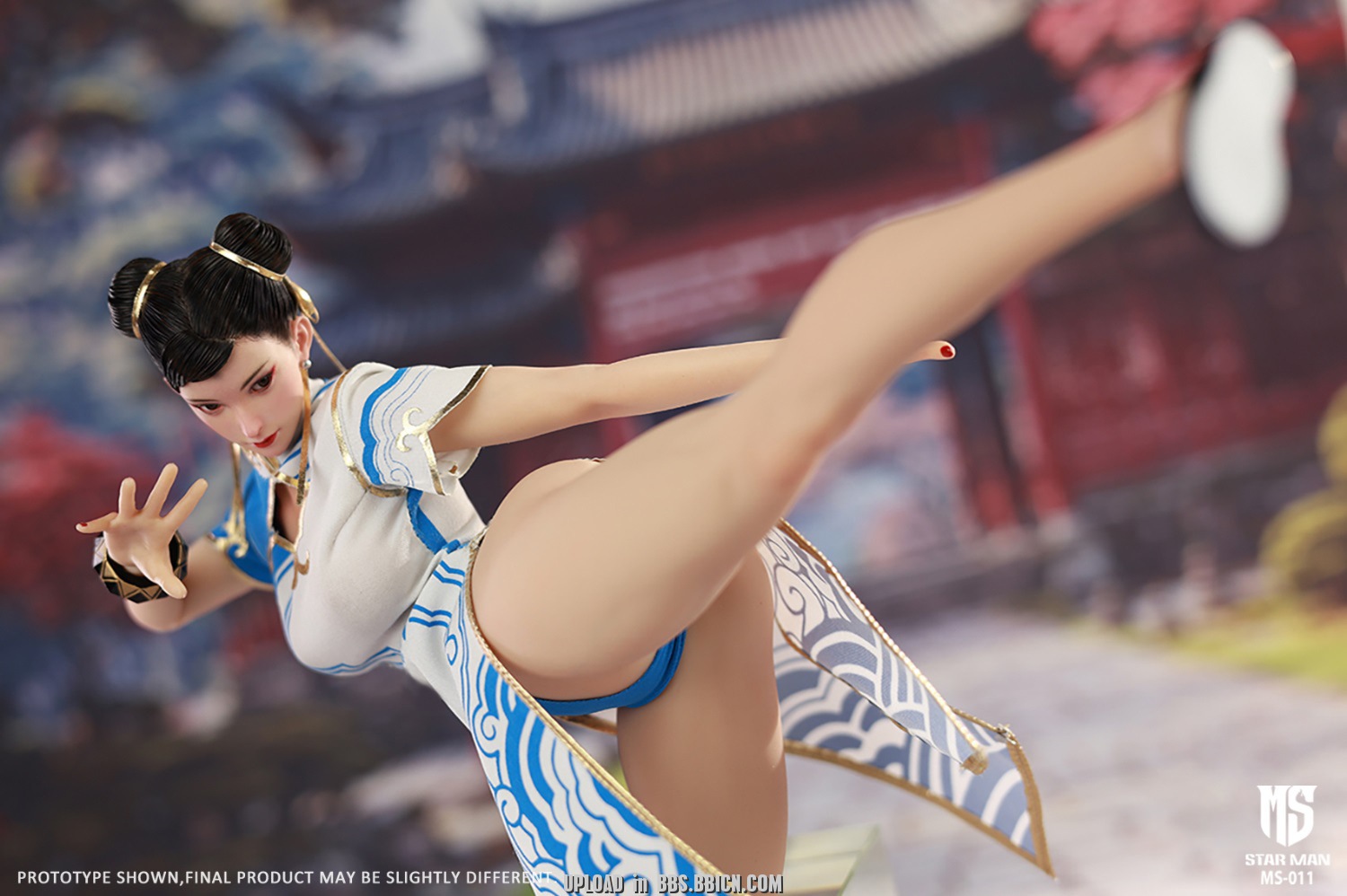 STAR MAN MS-011 Female Fighter Chun-li (Blue Cloud Patterned White Cheongsam Version)