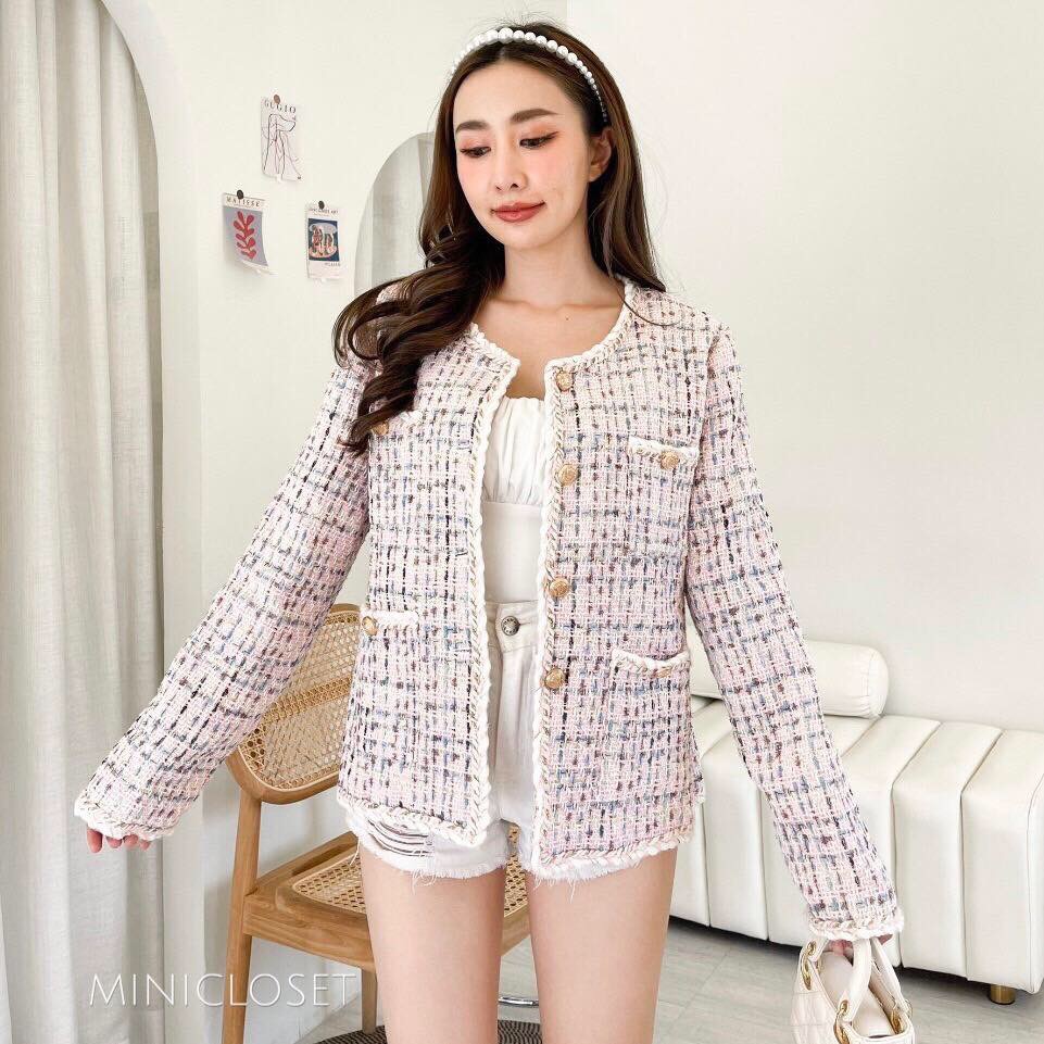 เสื้อคลุมผ้าทวีต เสื้อทวีตสไตล์ชาแนล