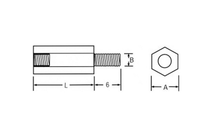 Nylon hex Standoff Spacer M3