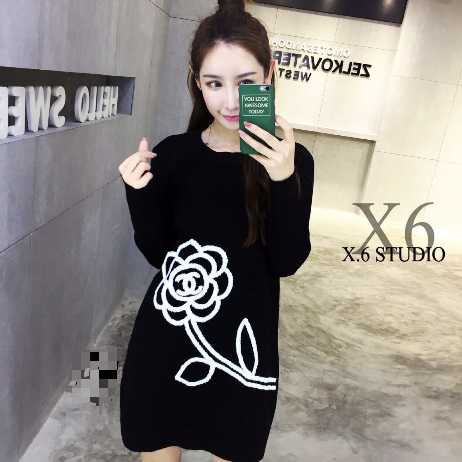 Recommended!! Dress ผ้านิตติ้งโลโก้ดอกคามิเรีย Chanel แบบใหม่ล่าส