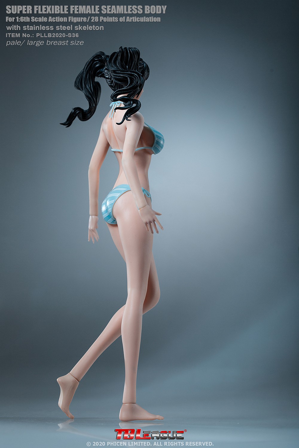 TBLeague PLLB2020-S36A 1/6 Super Flexible Female Seamless Body - Pale / Large Breast Size