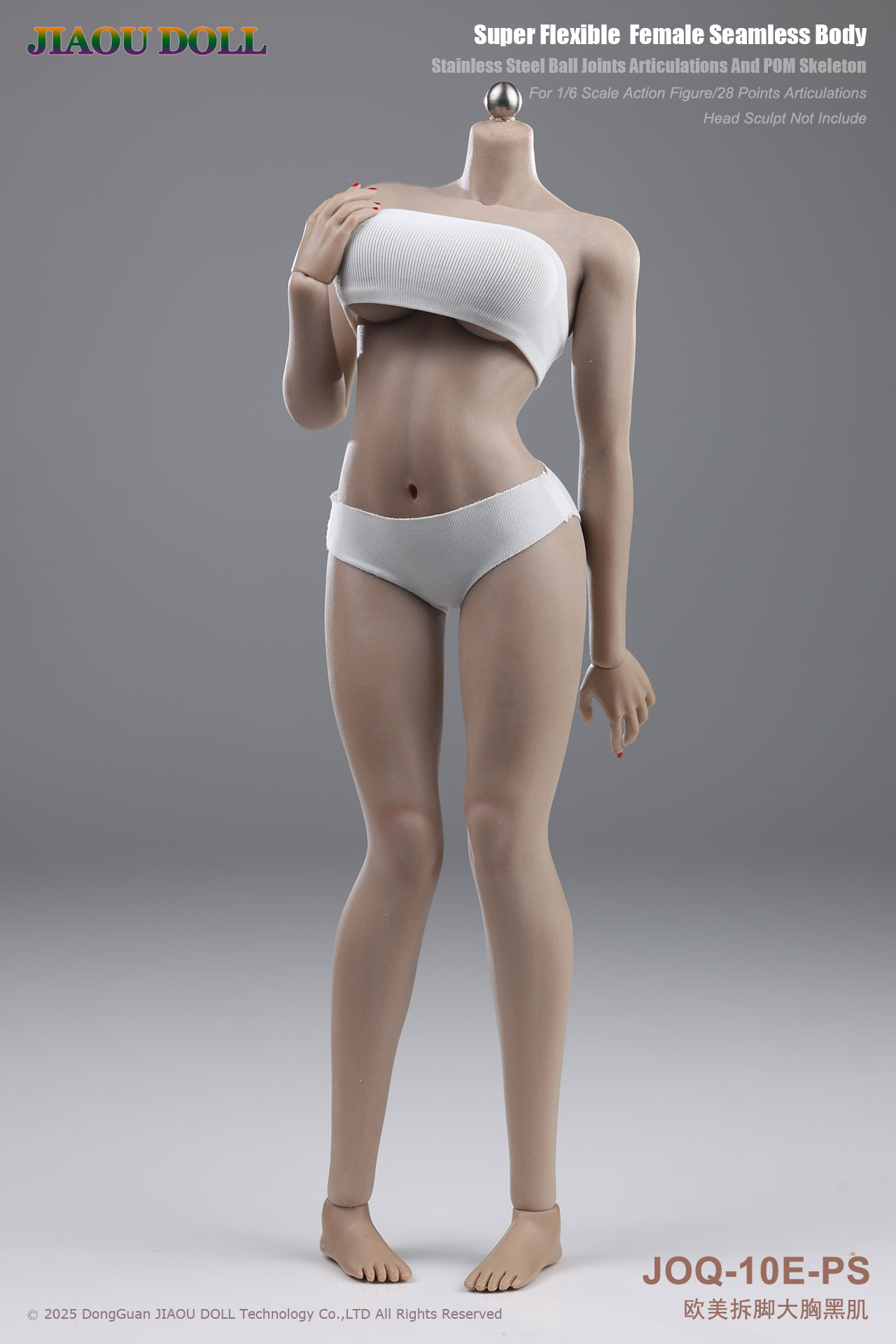 JIAOUDOLL JOQ-10E 1/6 Super Flexible Female Seamless Body Detachable Feet Lager Breasts Without Head