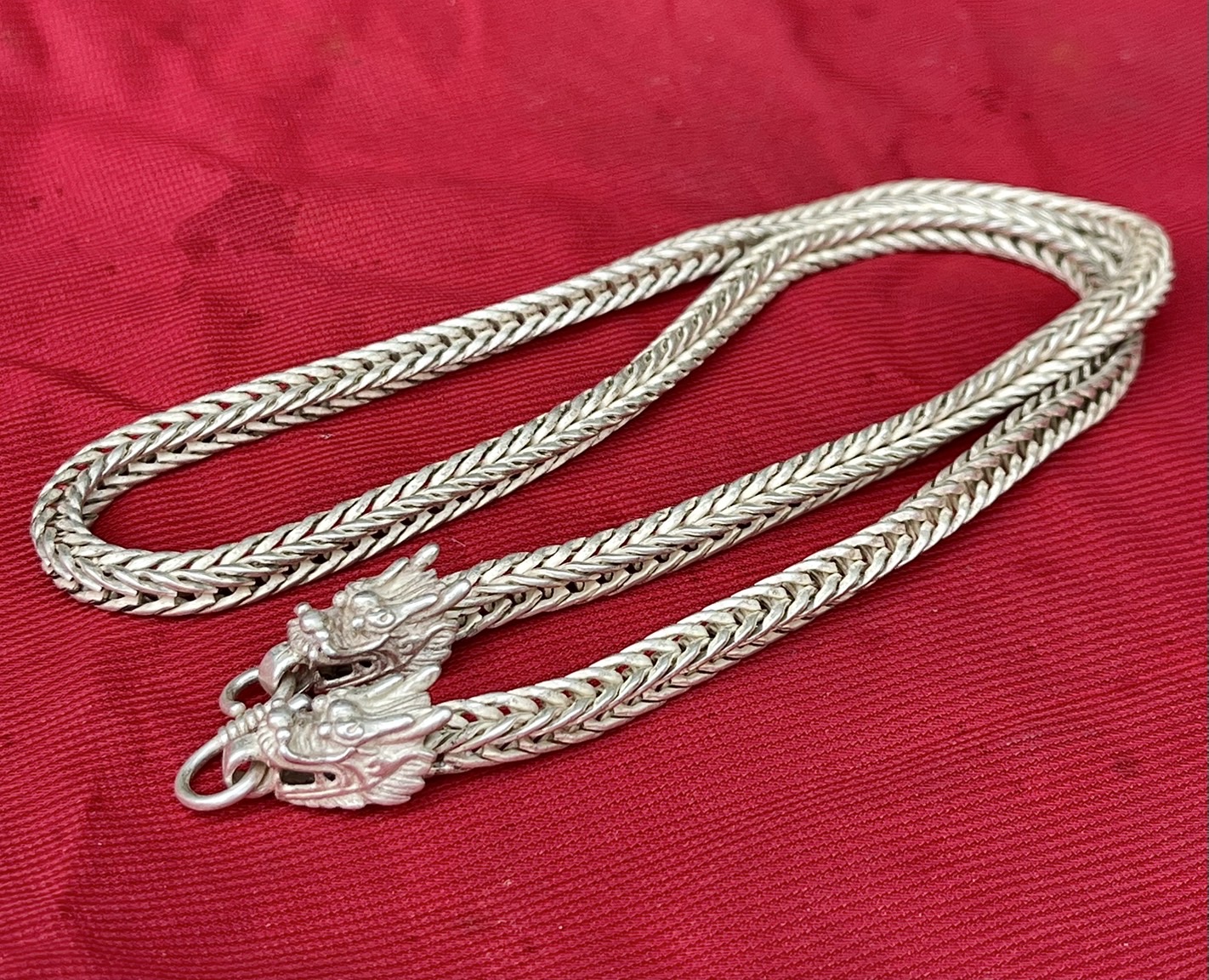 สร้อย สร้อยเงิน สร้อยคอเงิน หัวลายมังกร