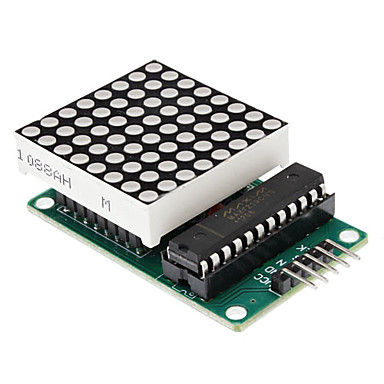 LED dot matrix with MAX7219 module ขนาด 8x8 พร้อมสายไฟ จอสีแดง