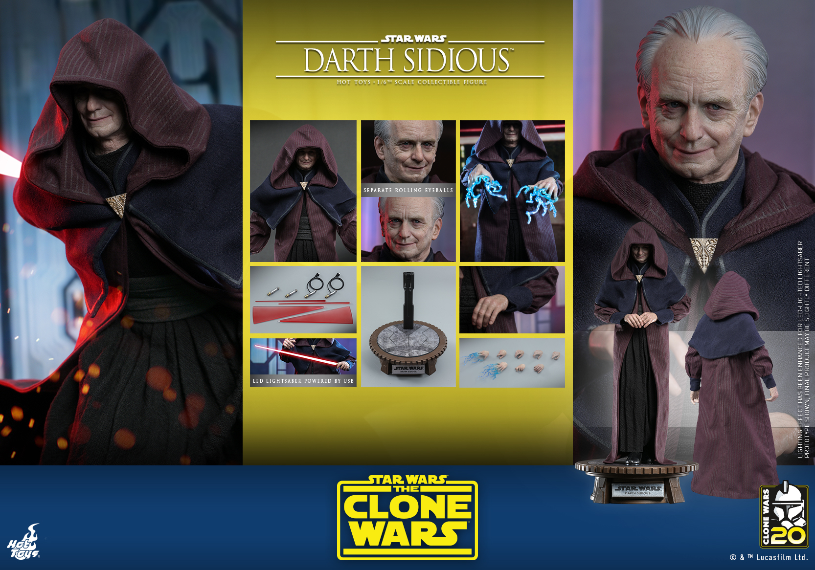 Hot Toys TMS102 1/6 Star Wars: The Clone Wars™ - Darth Sidious™