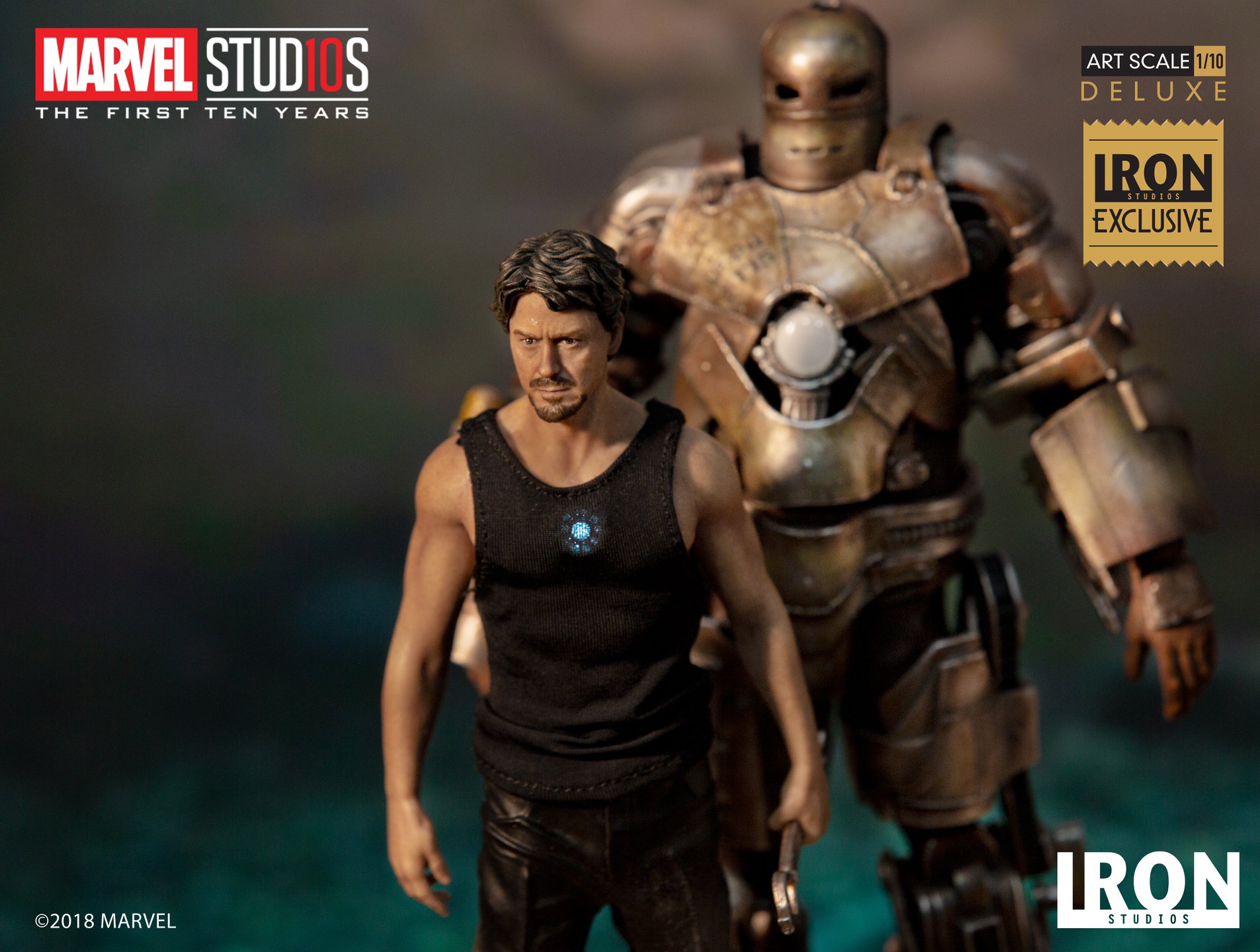 Iron Studios Deluxe Art Scale 1/10 Tony Stark & Mark I (EX)