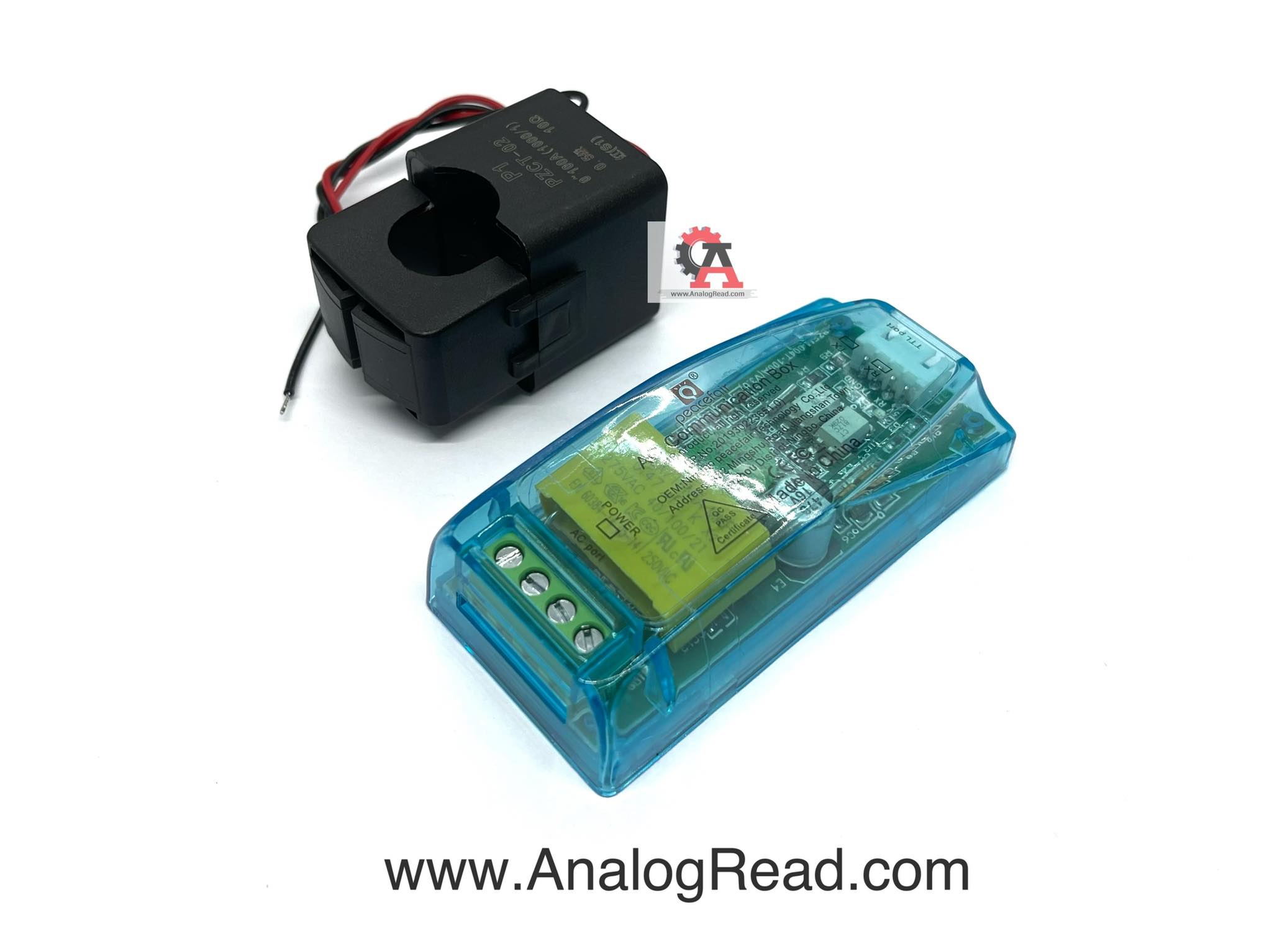 โมดูลวัดการใช้พลังงานไฟฟ้า 0-100A PZEM-004T 100A AC Module with opening and closing CT แบบมีเคส สต็อกไทยส่งไว