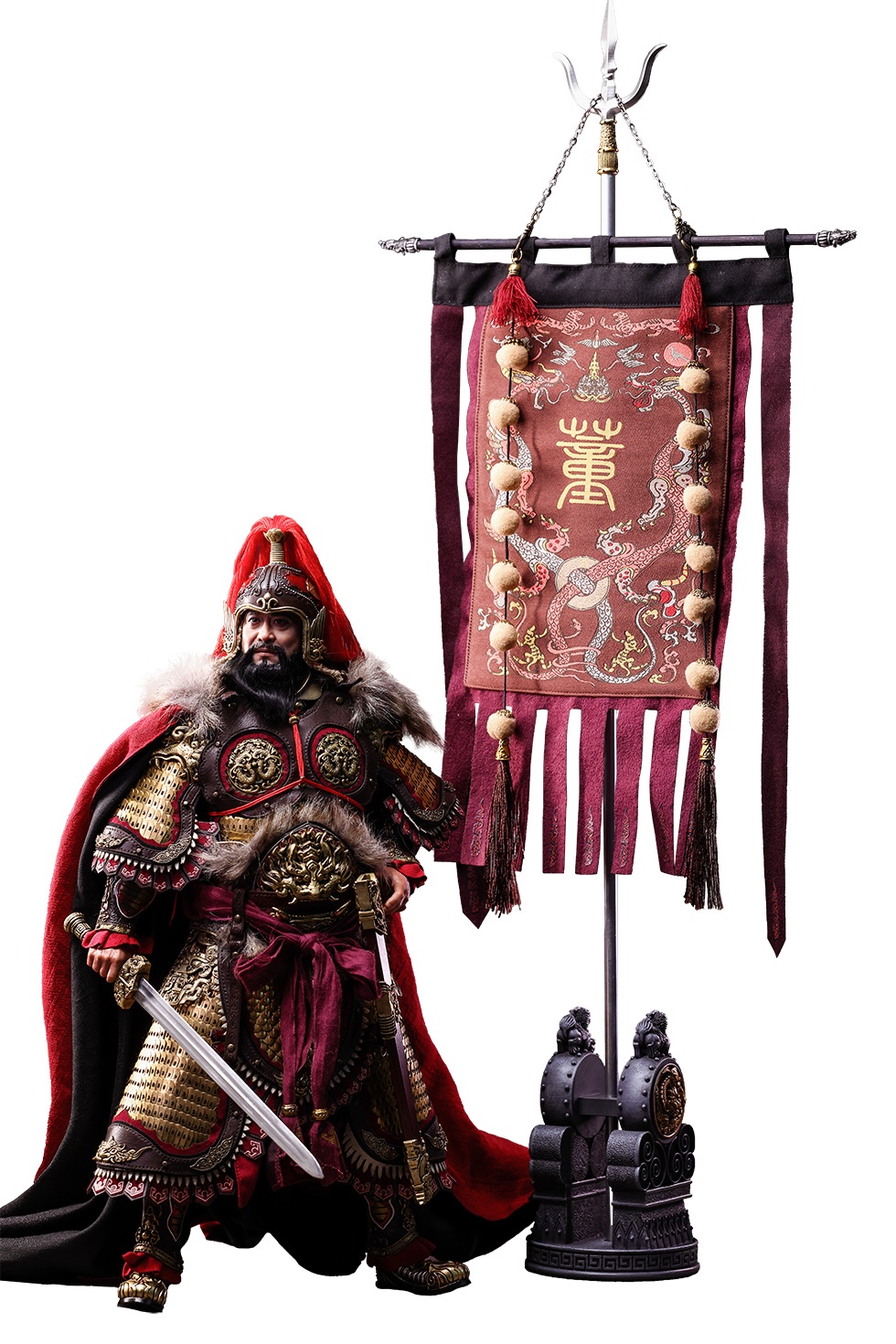 303TOYS MP040 + MP041 THREE KINGDOMS SERIES: DONG ZHUO ZHONGYING - MARQUIS OF MEI (EXCLUSIVE COPPER EDITION) + WARHORSE OF DONG ZHUO