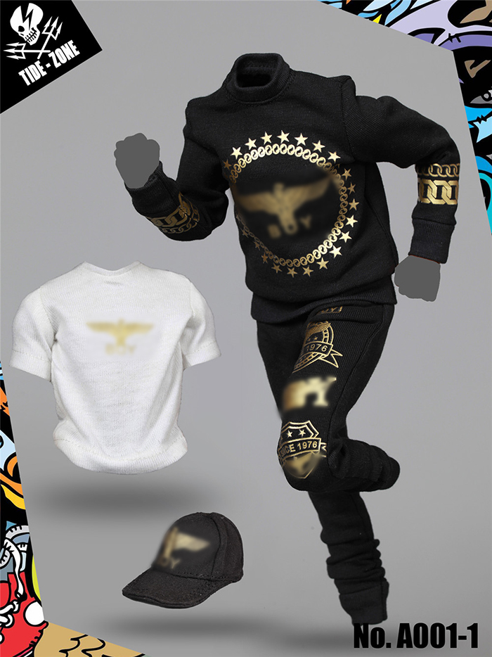 TIDE-ZONE A001-3,4 Street Fashion Black Outfits