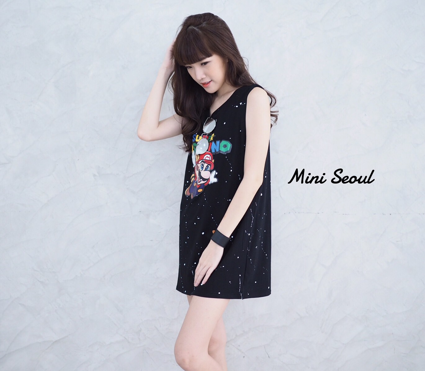 New!!!! Mario mosohino Mini dress มินิเดรสสกรีนลายหน้า งานน่ารักค่ะ แมทซ์กับรองเท้าผ้าใบซักคู่ สวยเกร๋สุดๆค่า