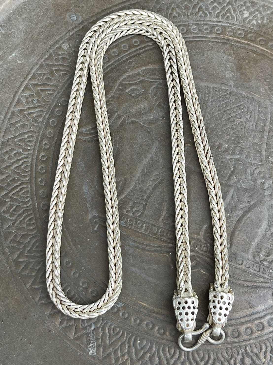 สร้อยคอเงิน สร้อยเงินเก่า หัวลายมังกร สร้อย