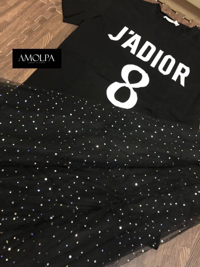 ชุดเซ็ทเสื้อยืดDior กระโปรงยาว