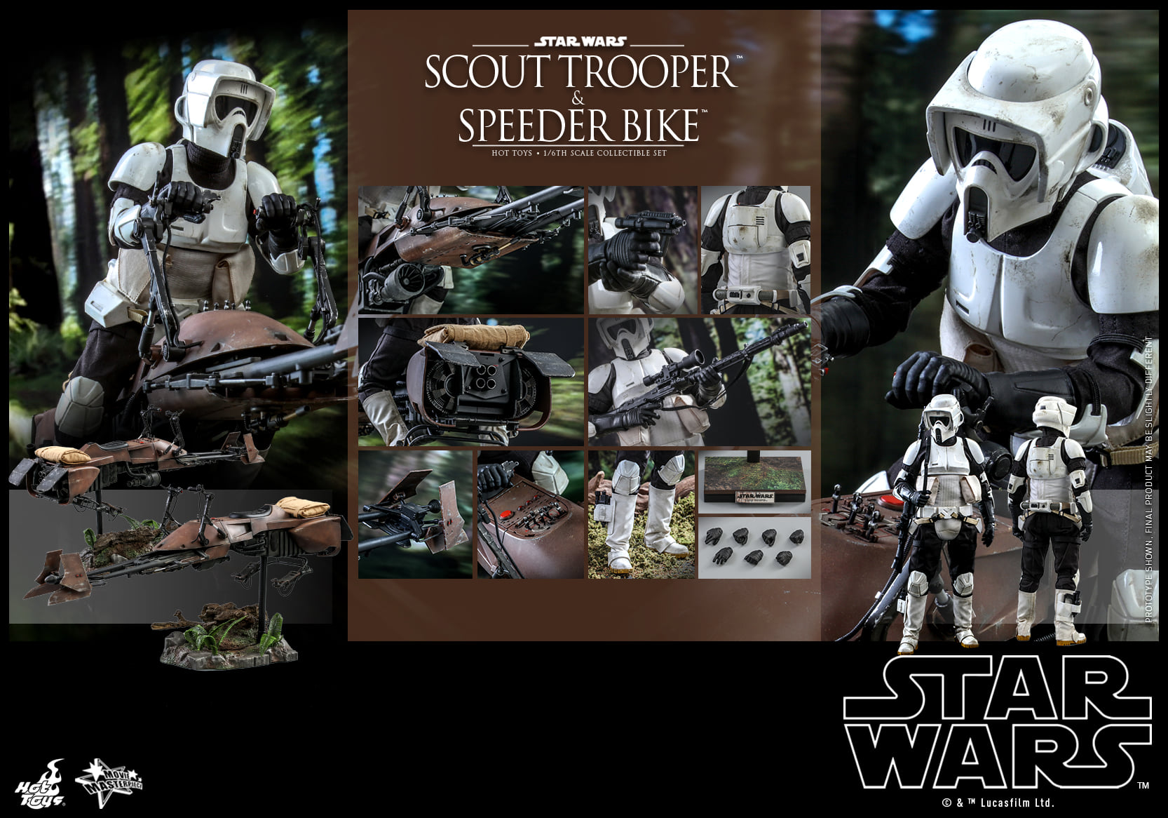 Hot Toys MMS612 1/6 Star Wars: Return of the Jedi - Scout Trooper and Speeder Bike